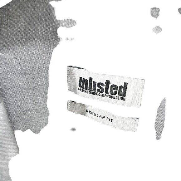 Unlisted Mens Button Up Shirt Solid Gray Regular Fit Long Sleeve Cotton Blend L - Picture 4 of 6